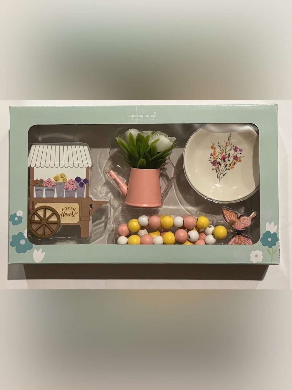 Aldi Spring Decor Kirkton House Flower Cart Decorative Spring Tray Objects NIB